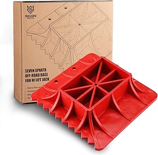 Seven Sparta Off-Road Base for Hi Lift Jack PP Pad to Alleviate Jack Hoisting Sinkage (Red)