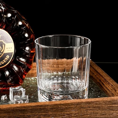 Miniatura 6 de XIANGBAN Vasos de whisky, vasos de bebida cortados a mano de 10 onzas, vasos de whisky de cristal de cristal, vasos de borbón, vidrio anticuado,