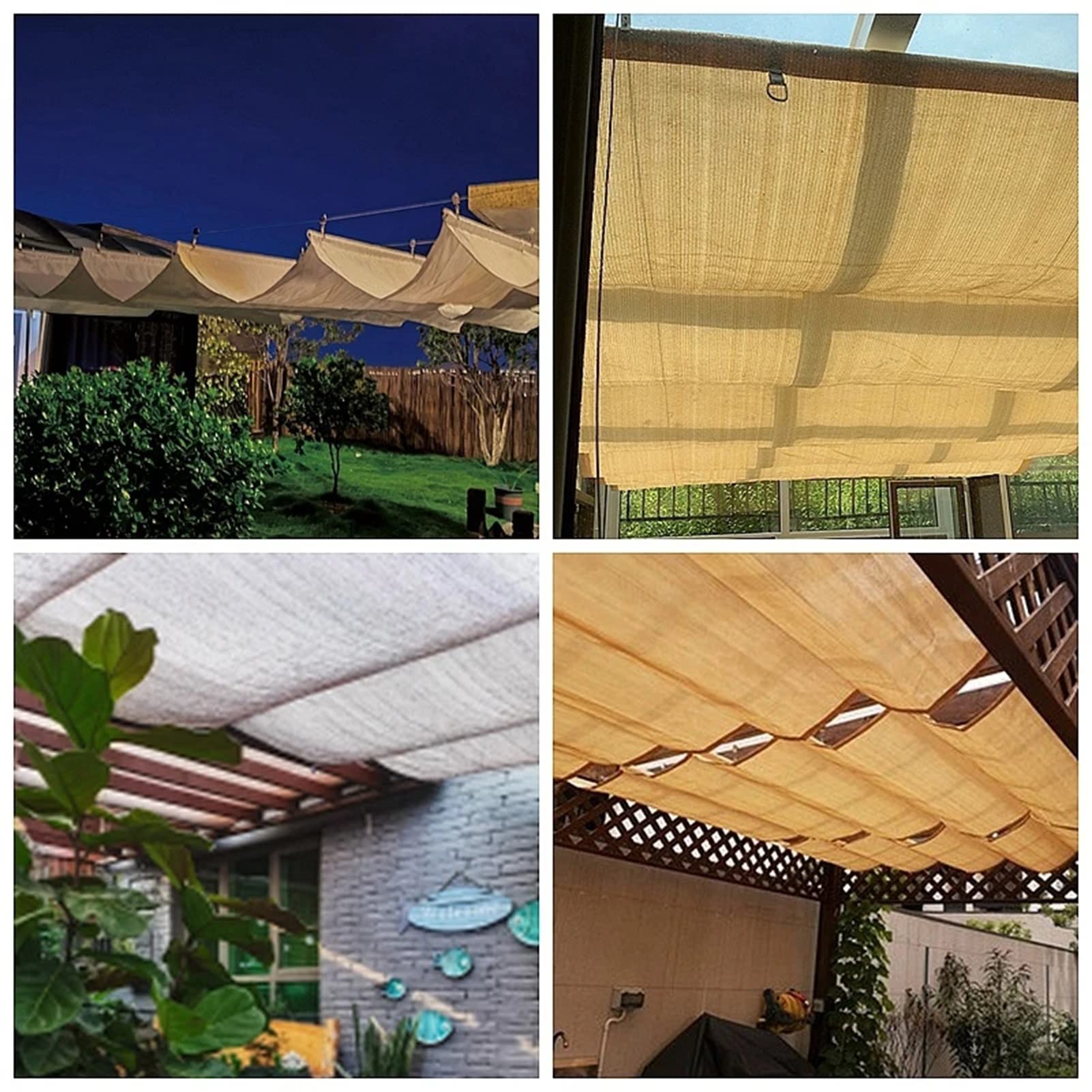 ALOBY Terrasse Sonnensegel, Abnehmbar Nach Unten Schieben Welle Sonnenschutz, Markise Vordach Zum Pergola Deck Vorbau Terrasse, Anpassbar (Color : Beige, Size : 0.8x5m) Garten