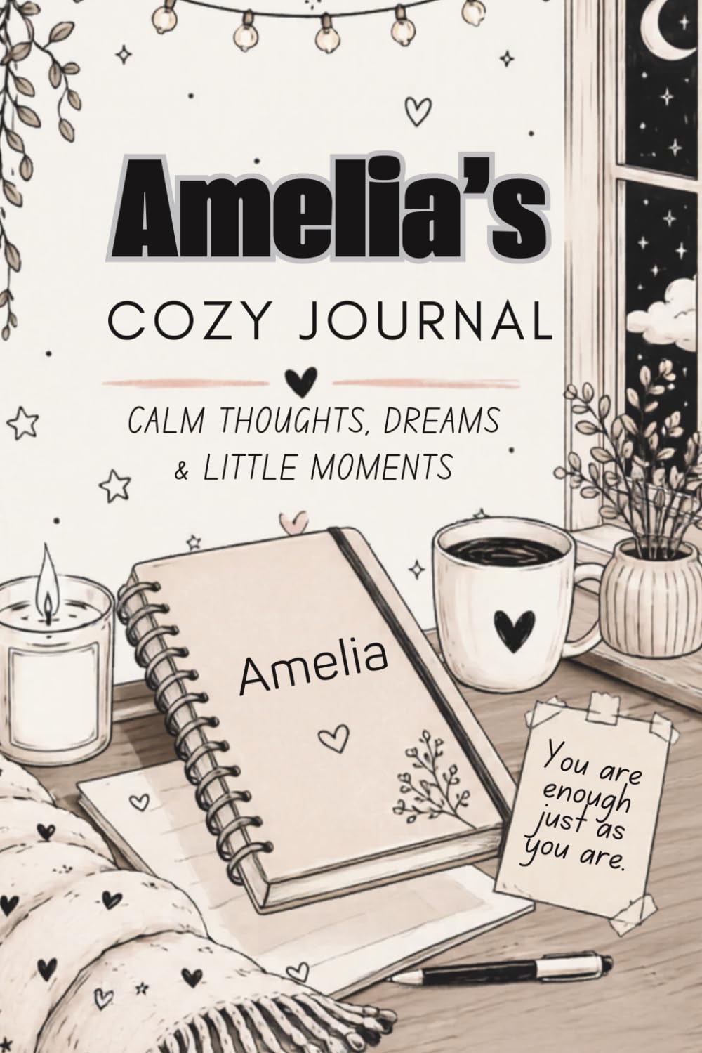 Amelia’s Quiet Thoughts Journal: Writing Prompts, Coloring Pages and Cozy Reflection Space for Girls