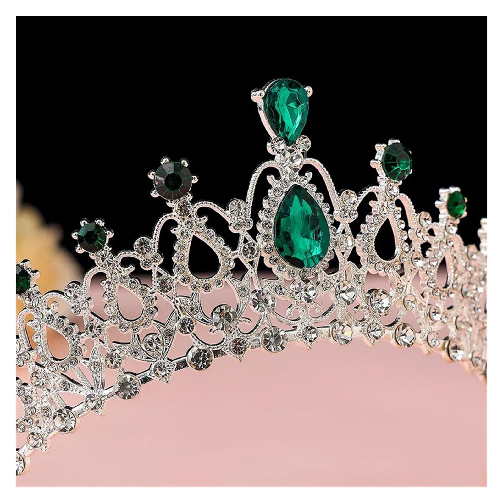 Corona Corona Tiara Diademas de Moda Coronas de no Aleación con Diamantes de imitación de Cristal, Tiara Barata for Novia, Diadema for Boda y cumpleaños, Adecuada for Tiara de Boda(C7)