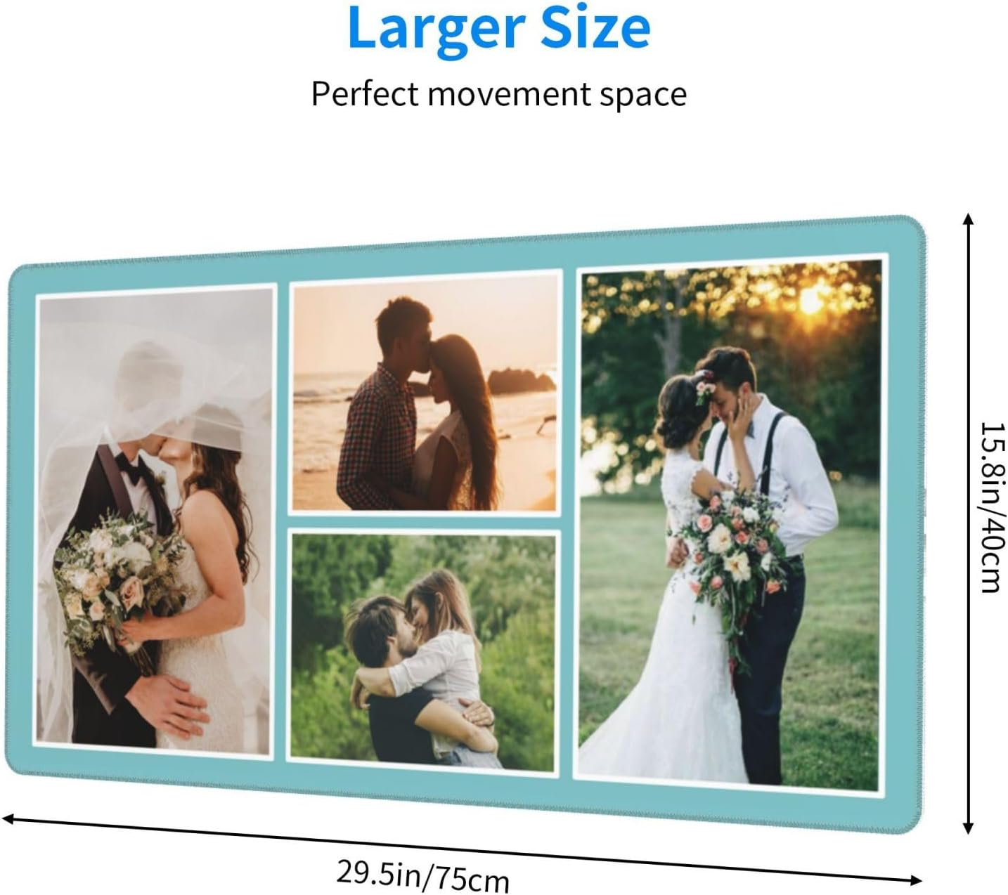 Custom Large Mouse Pad, Personalized Mouse Pads with Photo Picture Logo, Customized Non-Slip Mousepad for Home Office Computer Desk 16X29.5in