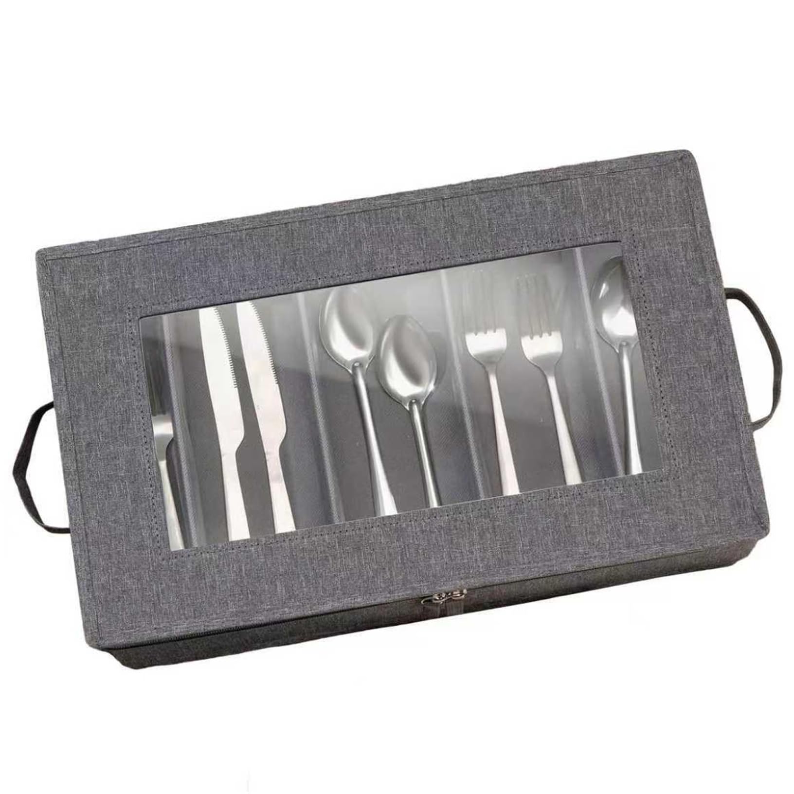 Porte-ustensiles en tissu pour voyage et pique-nique chic avec compartiments