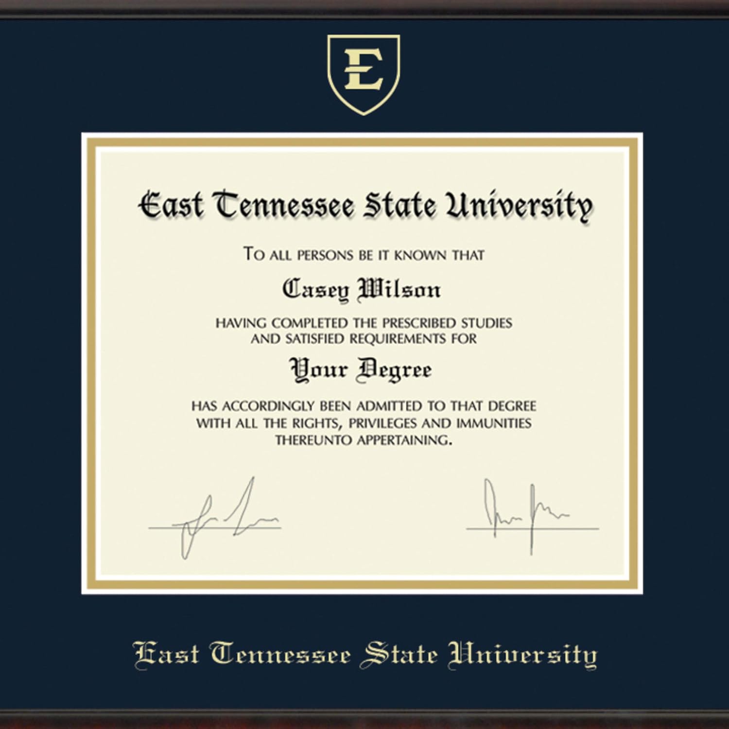 M. LA HART East Tennessee State University Diploma Frame, the Fidelitas