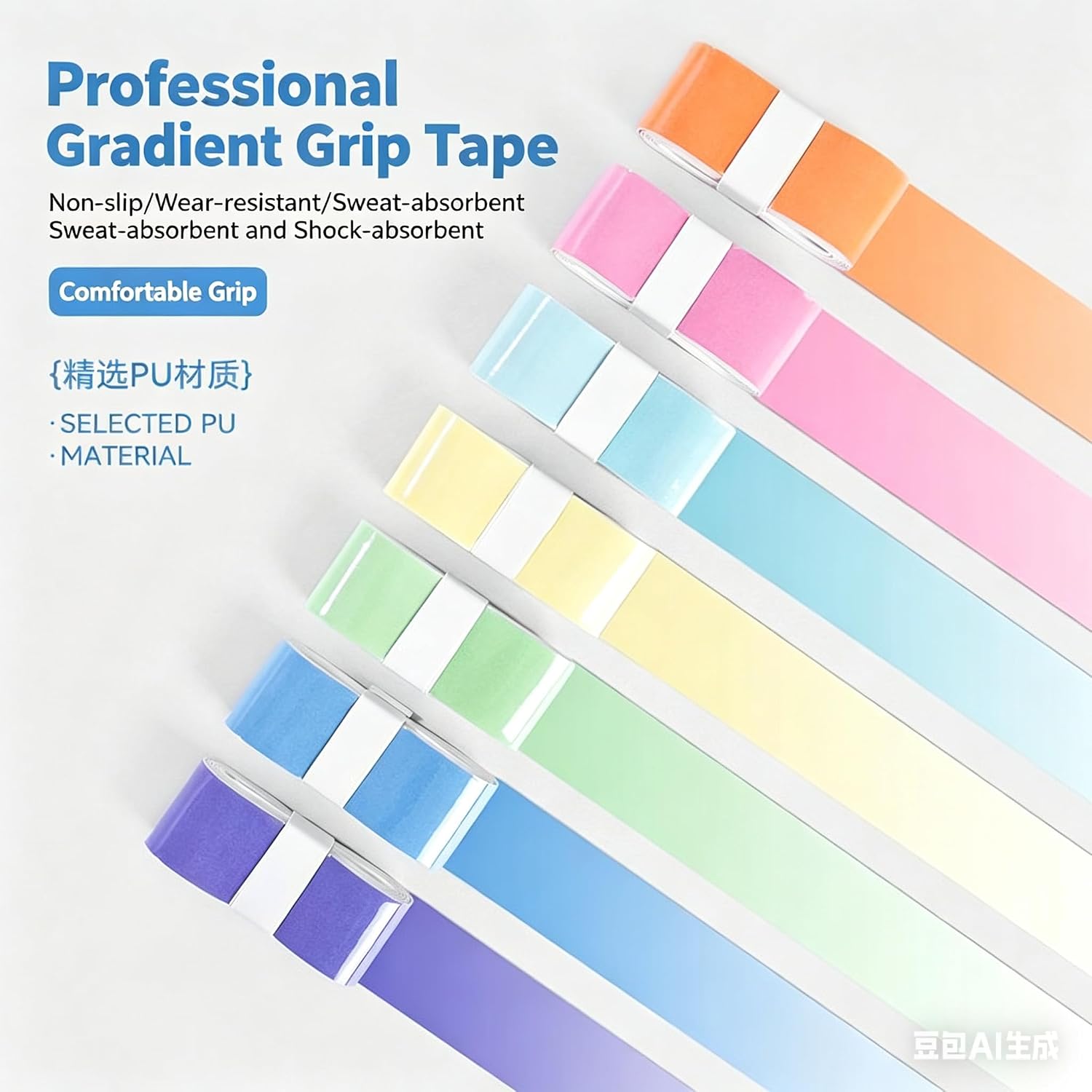 15 Pack Tennis Racket Grip Straps, Precut PU Non-Slip Tennis Racket Grip for Dry Touch, Moisture Wicking Comfortable Grip Grip for Tennis/Badminton/Pickleball