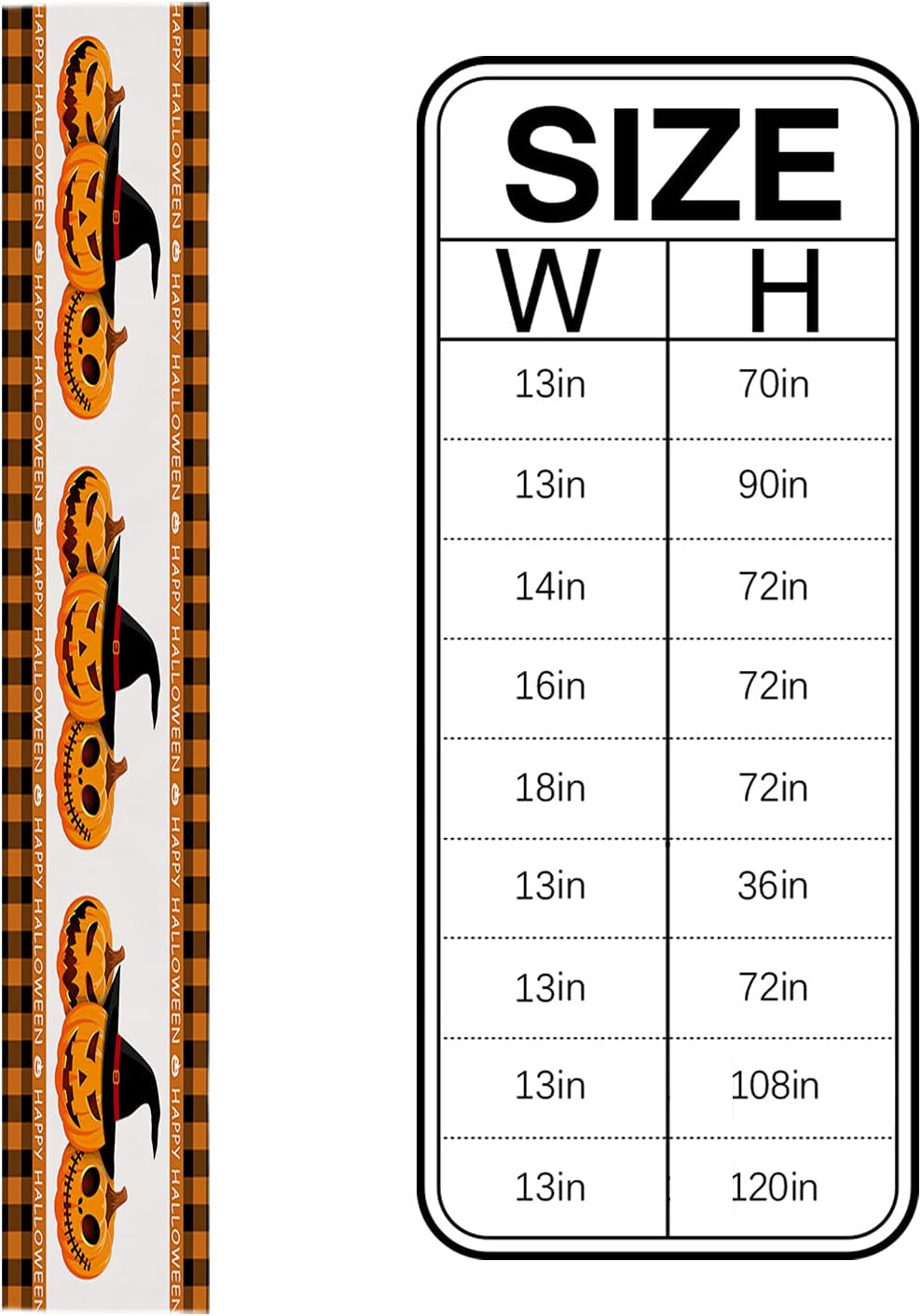 Flаѕh Dеаlѕ - 80% оƒƒ Linen Cotton Table Runner Dresser Scarves, Halloween Pumpkin Ghost Face with Witch hat Rectangle Tablecloths for Farmhouse Kitchen Dinner Family Dinning Party 13x90in, Orange Buffalo Lattice