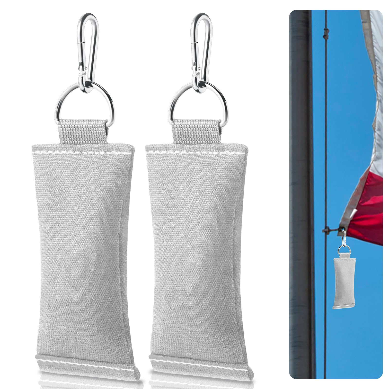 Oudain 2 Pcs Flag Weight for Flagpoles 1lb Clip on Flag