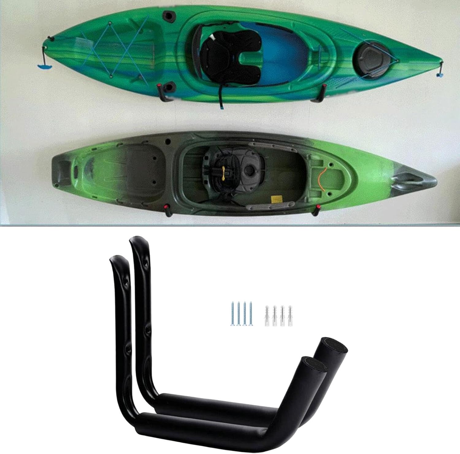 Kayak Storage Rack, Wall Mount Kayak Holder, Multipurpose Garage Kayak Storage Hook, Kayak Hanger for Surfboard Bike Indoor