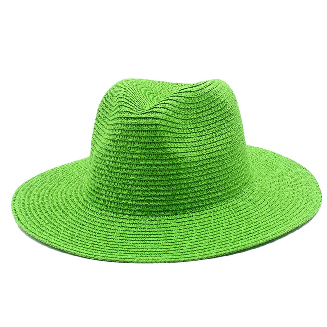 EYRMQWJPC Wide Brim Sun Hat, Men's And Women's Summer Panama Wide Brim Paper Straw Hat Multifunction Outdoor Jazz Beach(71)