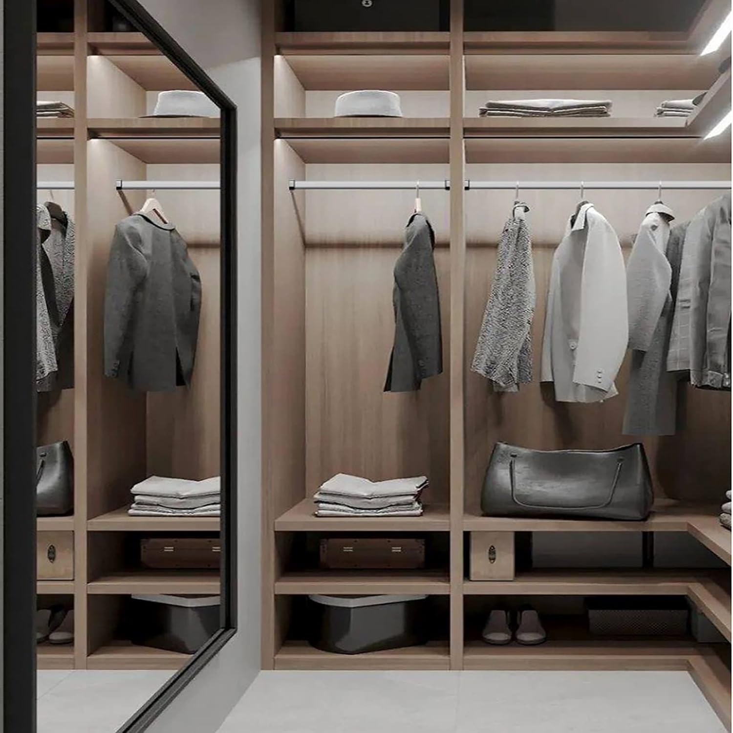 Aluminum Alloy Hanging Clothes Rods with Anti-slip Silence Strip,Wall Mount Closet Rod Garment Bar, for Wardrobe/Laundry Room/Cloakroom, Easy to Install(Silver,125cm/49.2in)