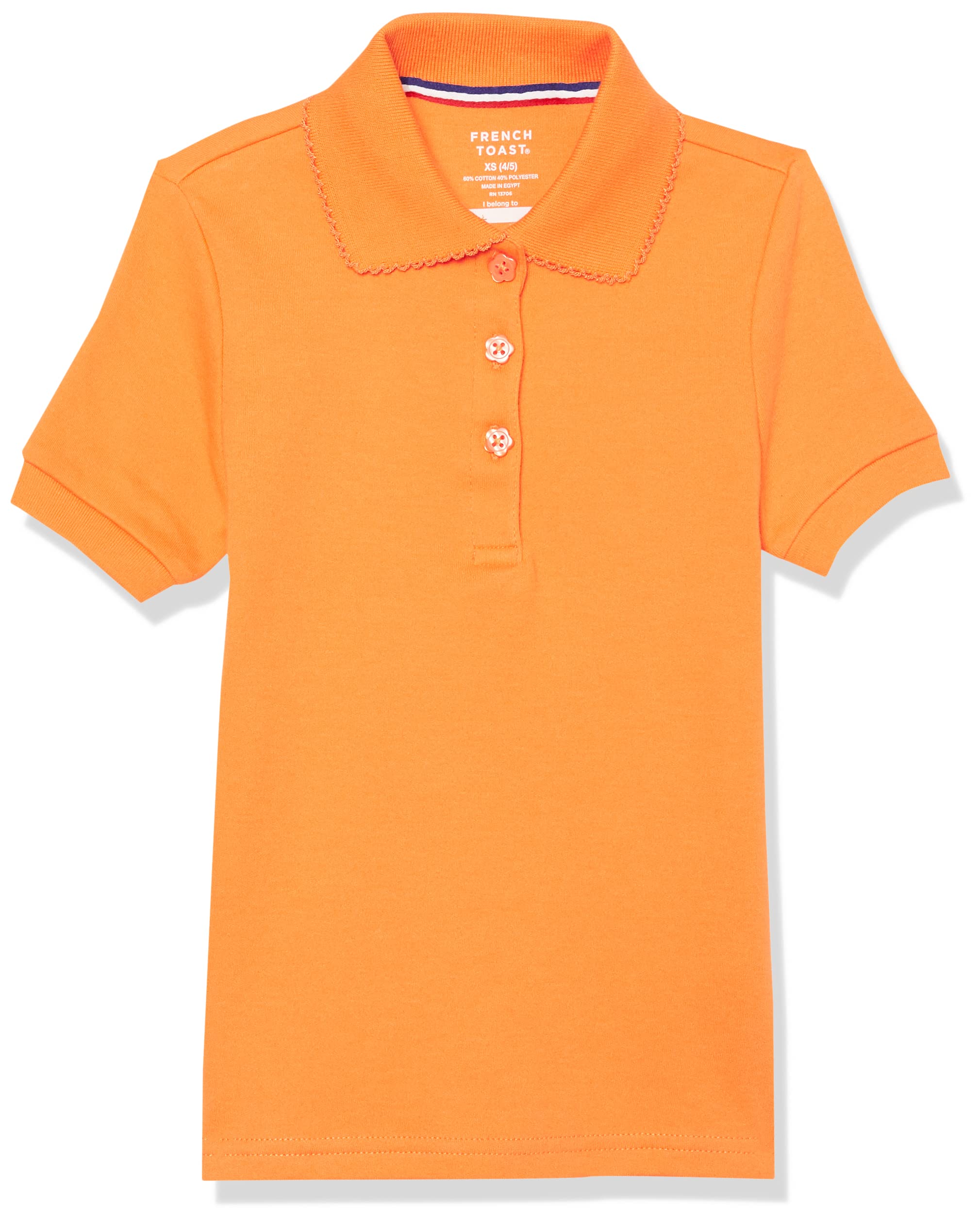 French Toast Girls Short Sleeve Picot Collar Polo School Uniform Shirt Standard and Plus