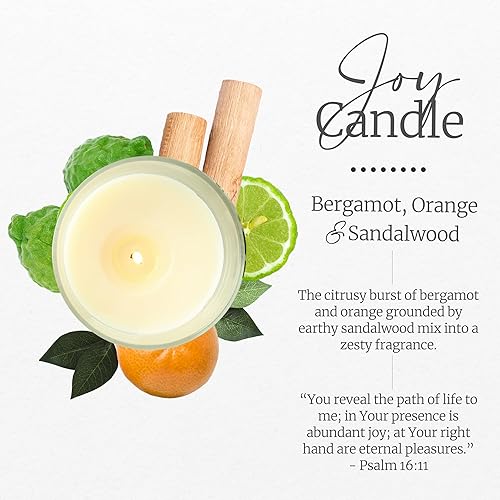 Miniatura 3 de Elly & Grace - Vela de soja de vidrio perfumada con versículo bíblico inspirador, regalos cristianos para mujeres, velas perfumadas para el hogar,