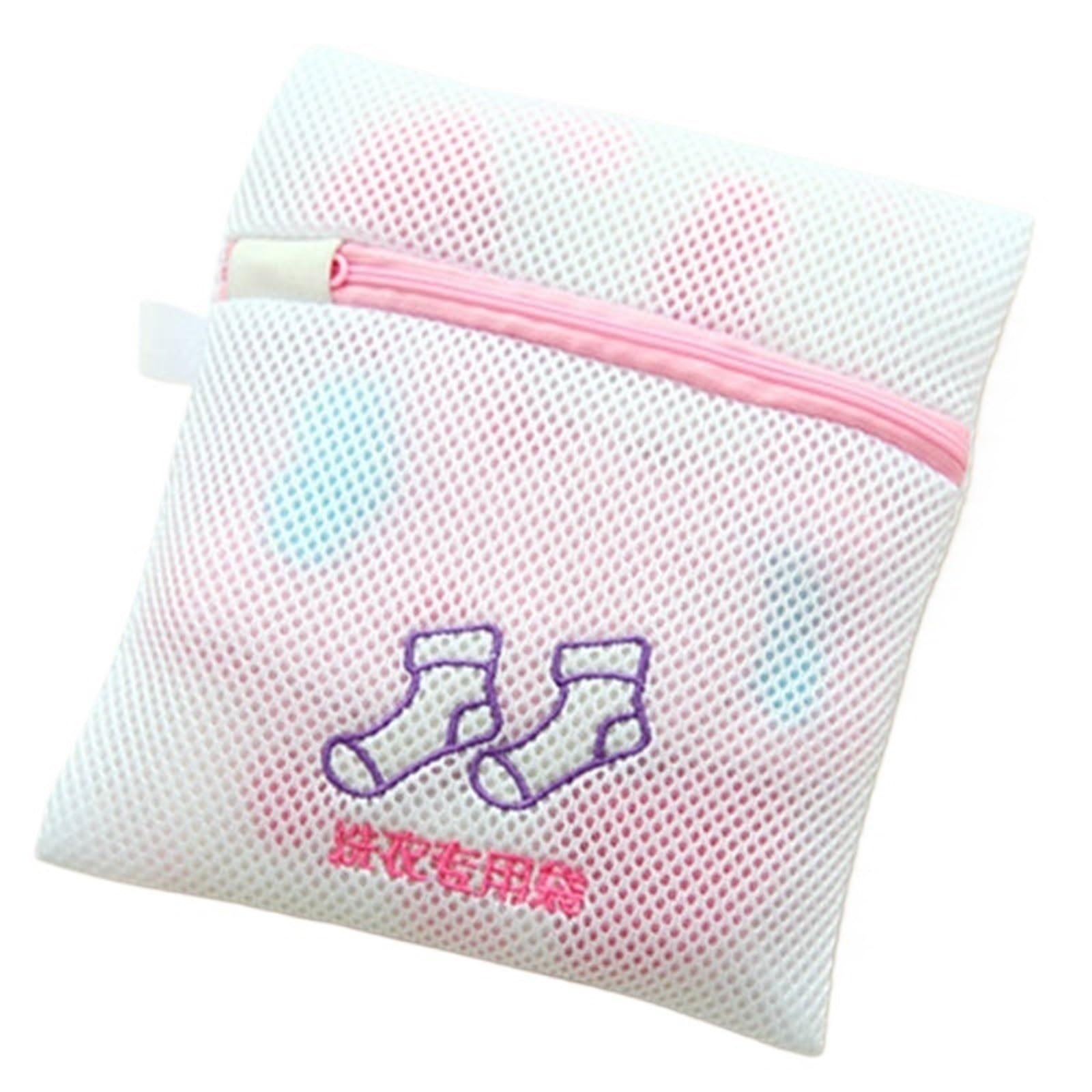 Laundry Bag Mesh Embroidered Bra Lingerie Underwear Dirty Clothes Laundry Bags Washing Machine Washable Basket Bag Clean(Sock)
