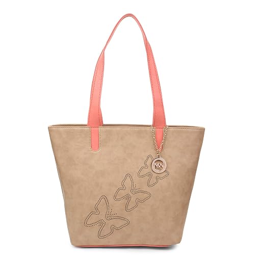 Nia & Nicole Beige and Peach Handbag