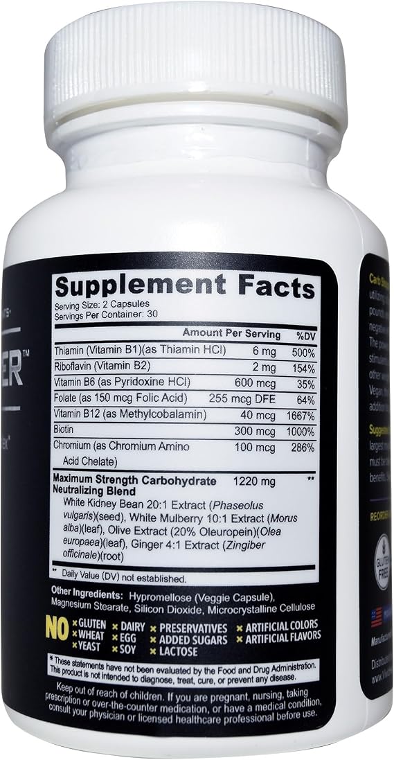 White Kidney Bean Carb Blocker & Keto Cheat Pill, 60ct