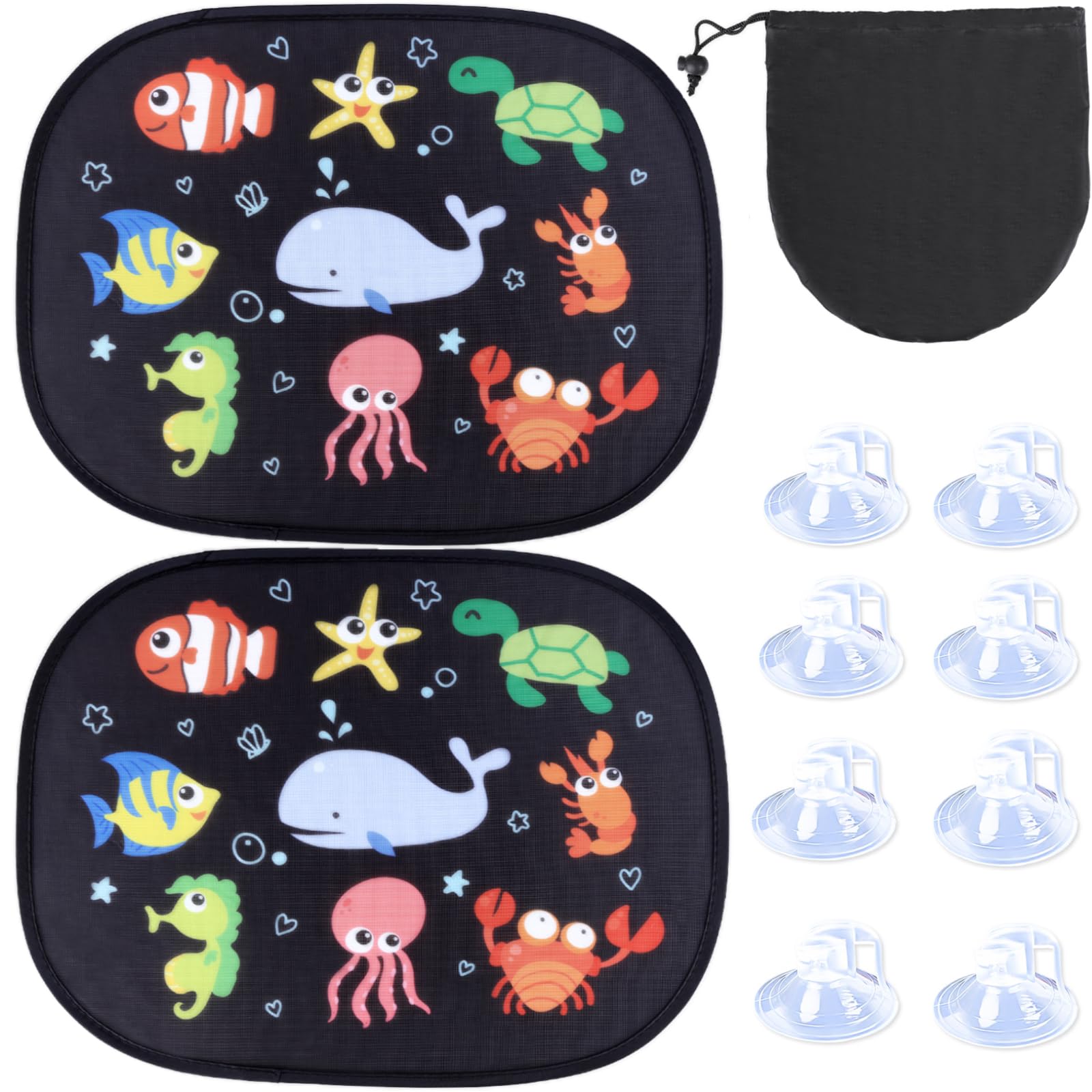 Parasol Coche Infantil Lateral, Parasol Ventana Cochecon Protección UV Parasol Coche Bebe con Motivos de Animales