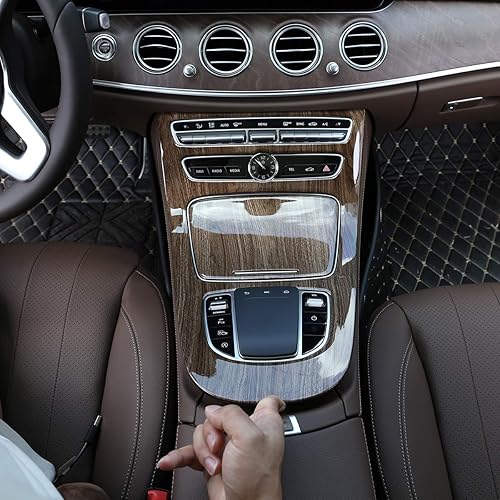 Miniatura 4 de YIWANG Cubierta decorativa de panel de consola central de ABS cromado, 2 piezas para Mercedes Benz Clase E W213 2019 accesorios de automóvil (con