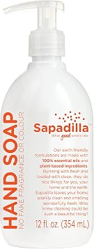 Sapadilla Grapefruit + Bergamot Biodegradable Liquid Hand Soap Pump, 12 Ounce, Pack of 1