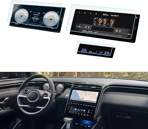 LUWU - Protector de pantalla para Hyundai Santa Cruz 2023 2022 2023, accesorios para Hyundai Santa Cruz 2023, protector de pantalla de vidrio