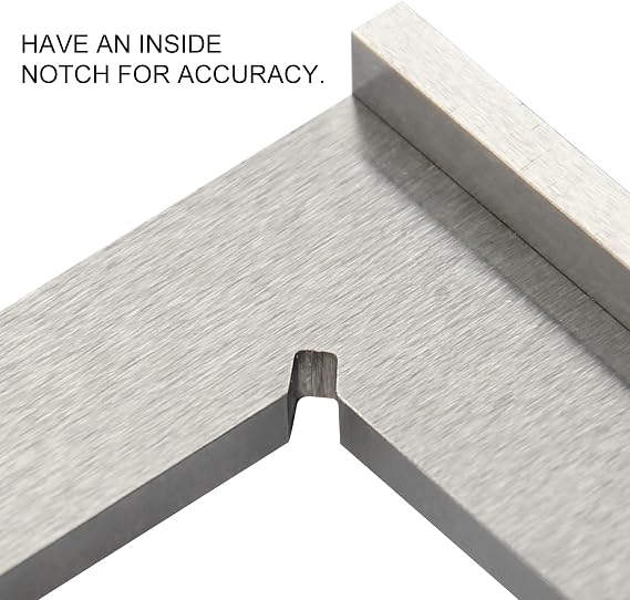 Precision Machinist Square 2 Inch Engineer Square 90 Degree Right Angle Ruler Ground Hardened Steel with Seat 2 x 1.6 Inch