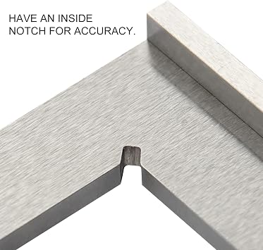 Precision Machinist Square 2 Inch Engineer Square 90 Degree Right Angle Ruler Ground Hardened Steel with Seat 2 x 1.6 Inch