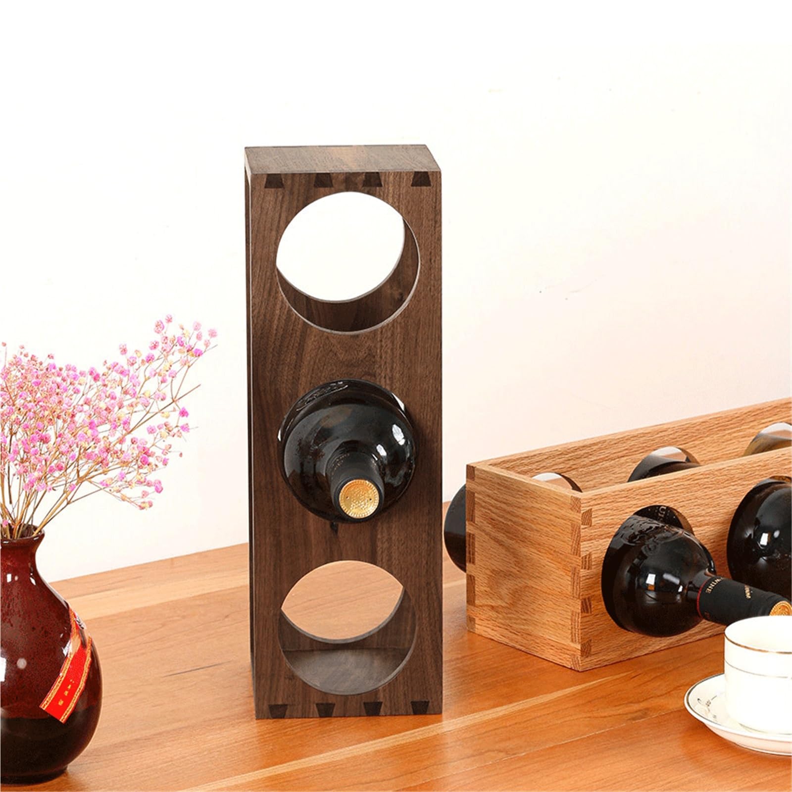 Porte-Bouteille de vin Casier à vin en Bois, présentoir de Rangement for la Cuisine et la Maison