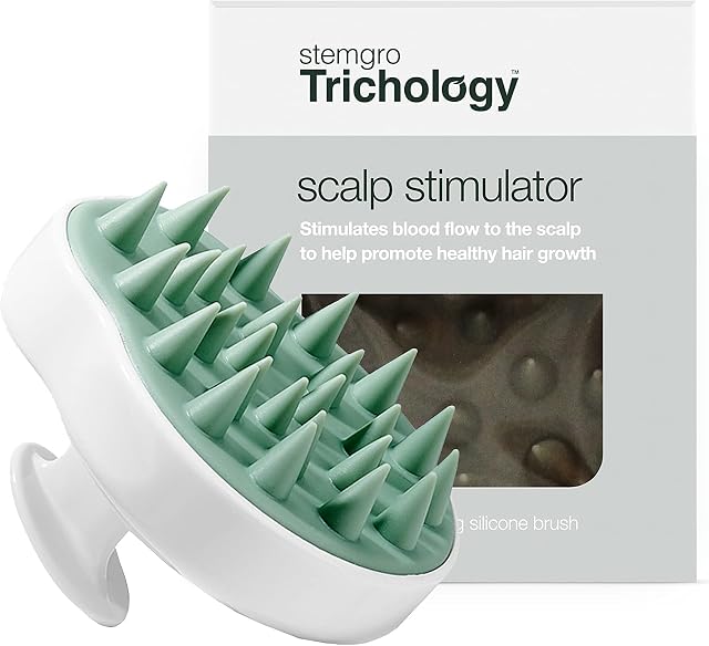 Stemgro Trichology Silicone Scalp Massager for Hair Regrowth - Scalp Scrub Brush for Hair Care & Hair Loss Treatment - Support Healthy Hair Growth and Fight Thinning Hair - Head Massager Brush