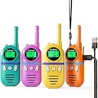 Vista 16 de Walkie Talkies para niños recargables, juguetes para niños y niñas de 3 a 12 años, paquete de 3 radios de dos vías de largo alcance, regalos