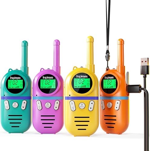 Miniatura 54 de Walkie Talkies para niños recargables, juguetes para niños y niñas de 3 a 12 años, paquete de 3 radios de 2 vías de largo alcance, regalos de Jardín