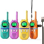 Inspireyes Walkie Talkies for Kids Rechargeable,Toys for Boys and Girls Ages 3-12, 4 Pack Long Range 2-Way Radios, Birthday Gifts,Christmas Stockings, Outdoor Play, Family Games, Hiking Camping Gear
