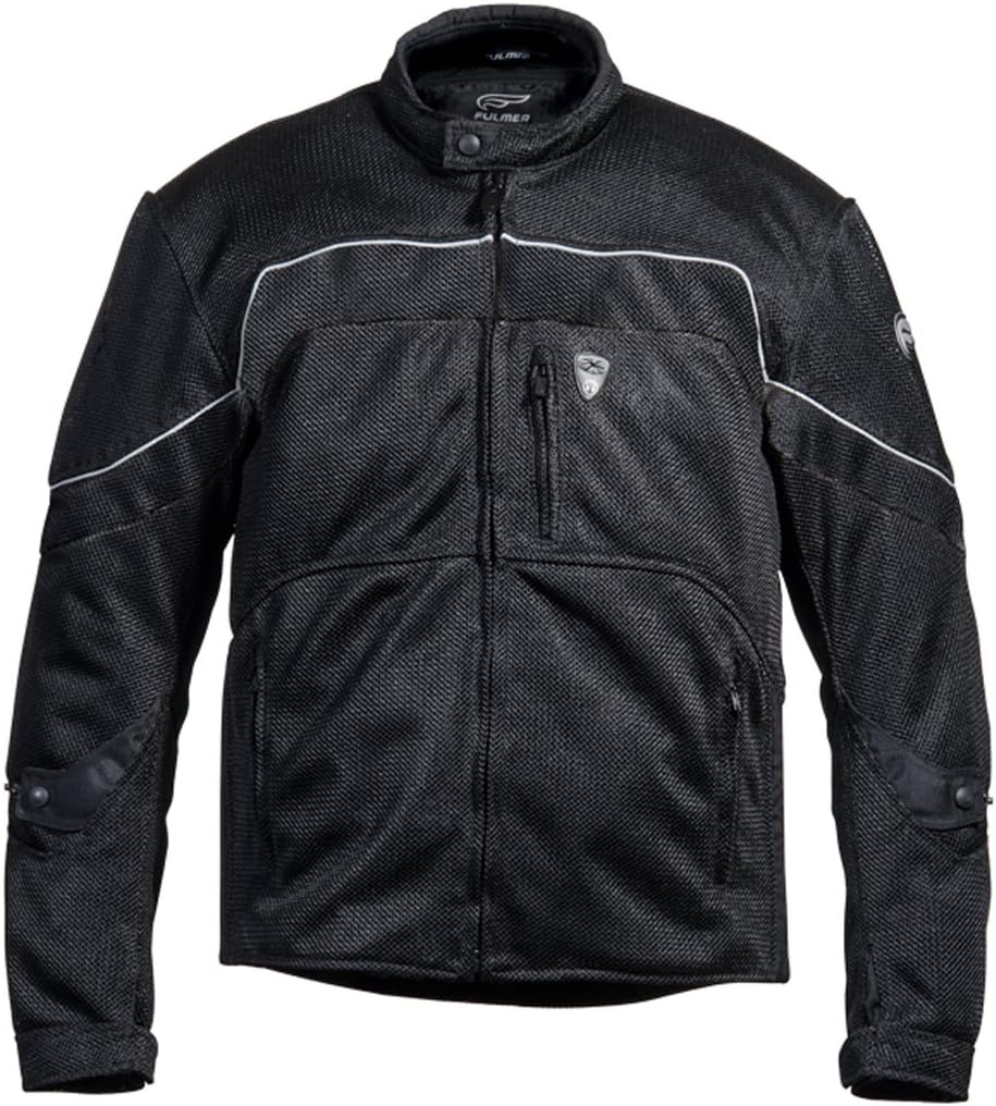 Fulmer, TJ133BLKL, Men's Supertrak Motorcycle Jacket Textile/Mesh with CE Armor - Black, L