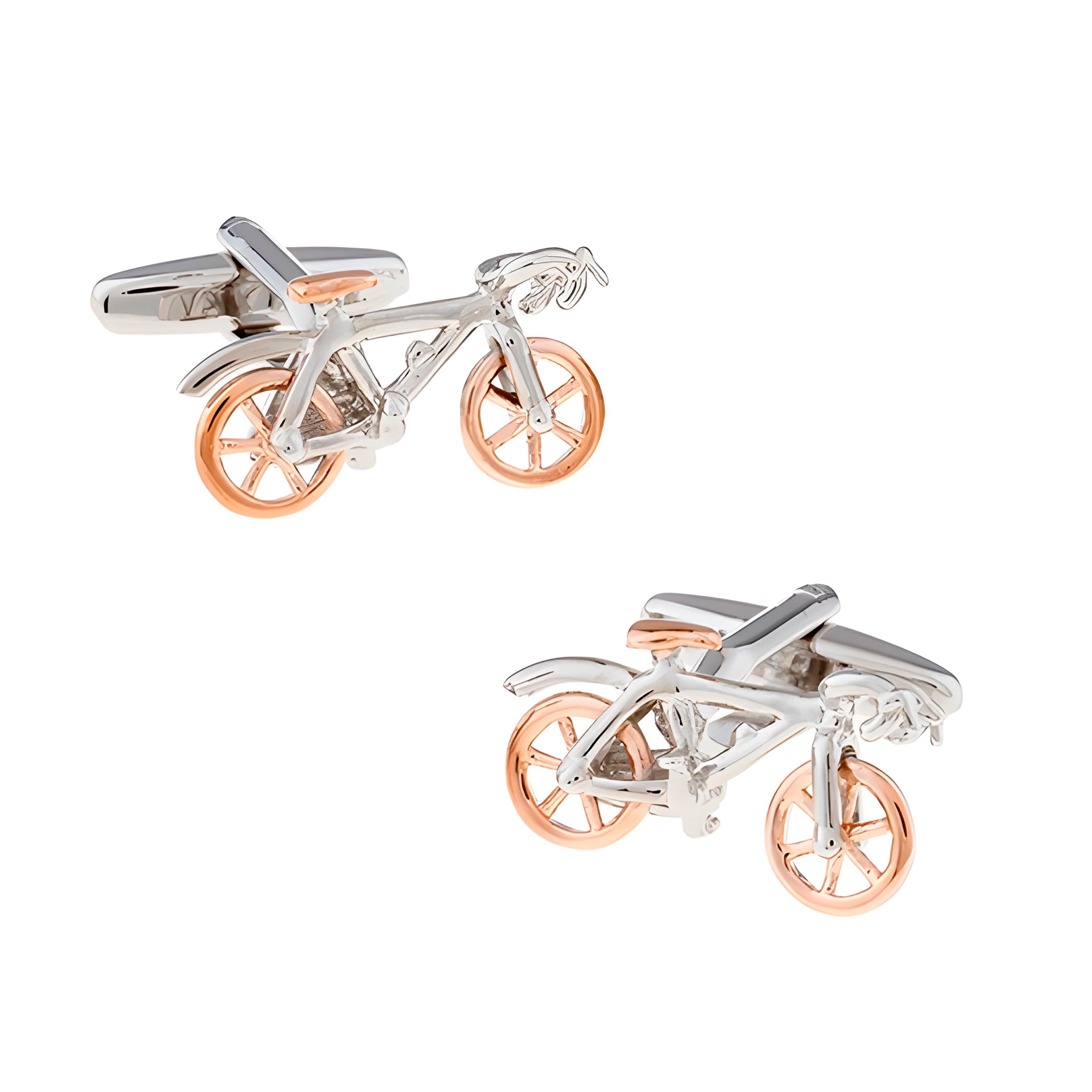 Gemelos de Boda de Bicicleta en Dorado y Plateado | Gemelos Originales Para Camisas | Para Hombres y Niños | Regalos Para Bodas, Comuniones, Bautizos y Otros Eventos