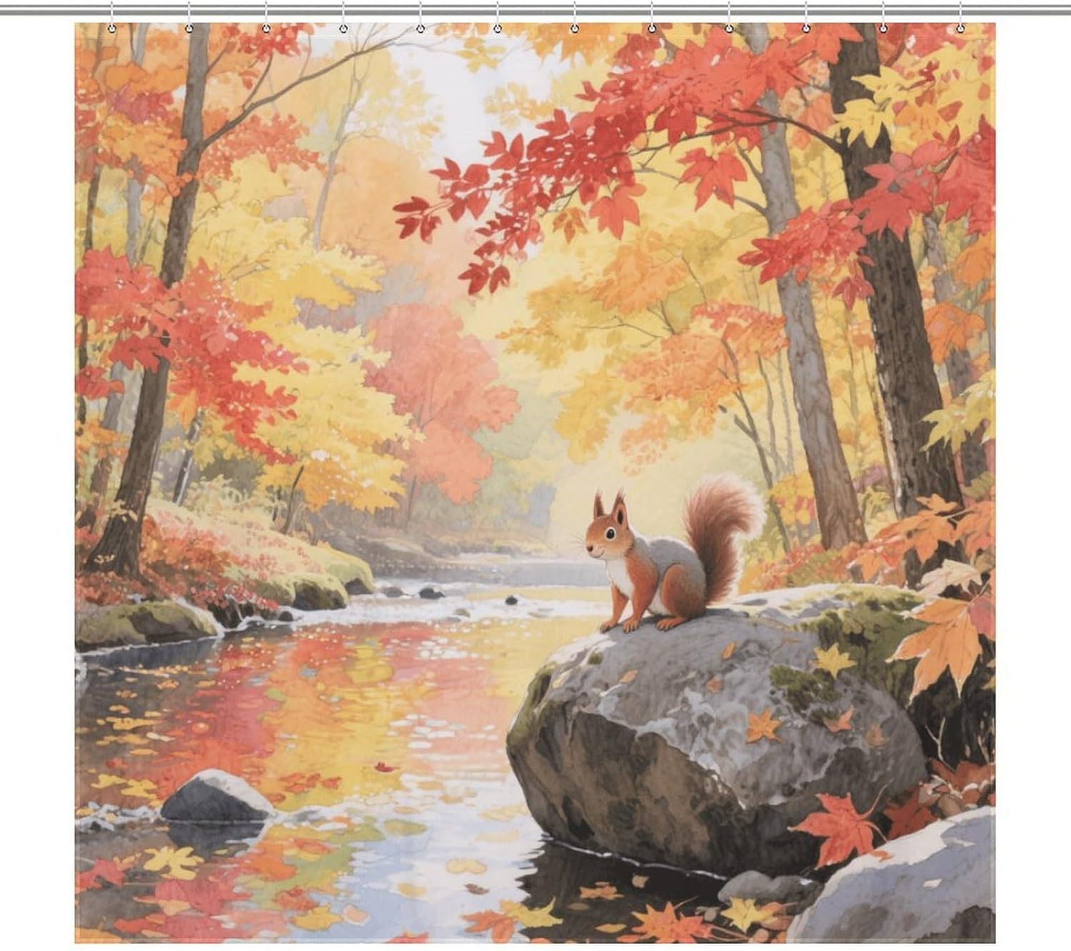 Shower Curtains Fabric Shower Curtain Liner Liner Showers Curtain A Maple Forest in Autumn Showers Curtin Opaque for Privacy Protection Water Splash Protection High Aesthetics