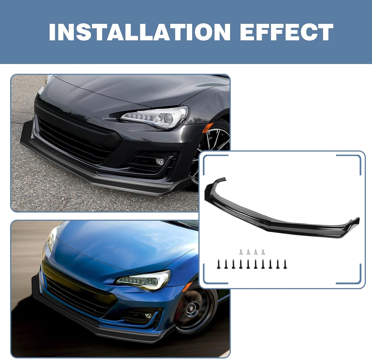 Front Bumper Lip fit for Subaru BRZ Coupe Base/Limited/Sport-tech 2017-2020,for BRZ Coupe Premium 2017-2019, for Subaru BRZ Coupe Sport-tech RS 2018-2020 Front Lip Gloss Black