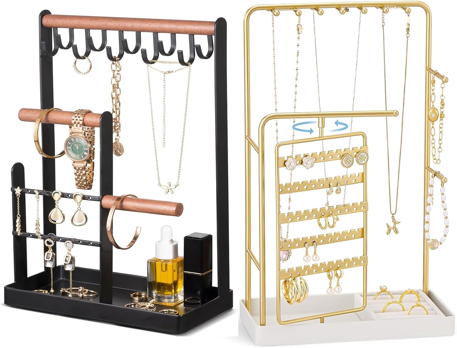 ProCase 4 Tiers Jewelry Stand Bundle with Jewelry Display Stand Holder