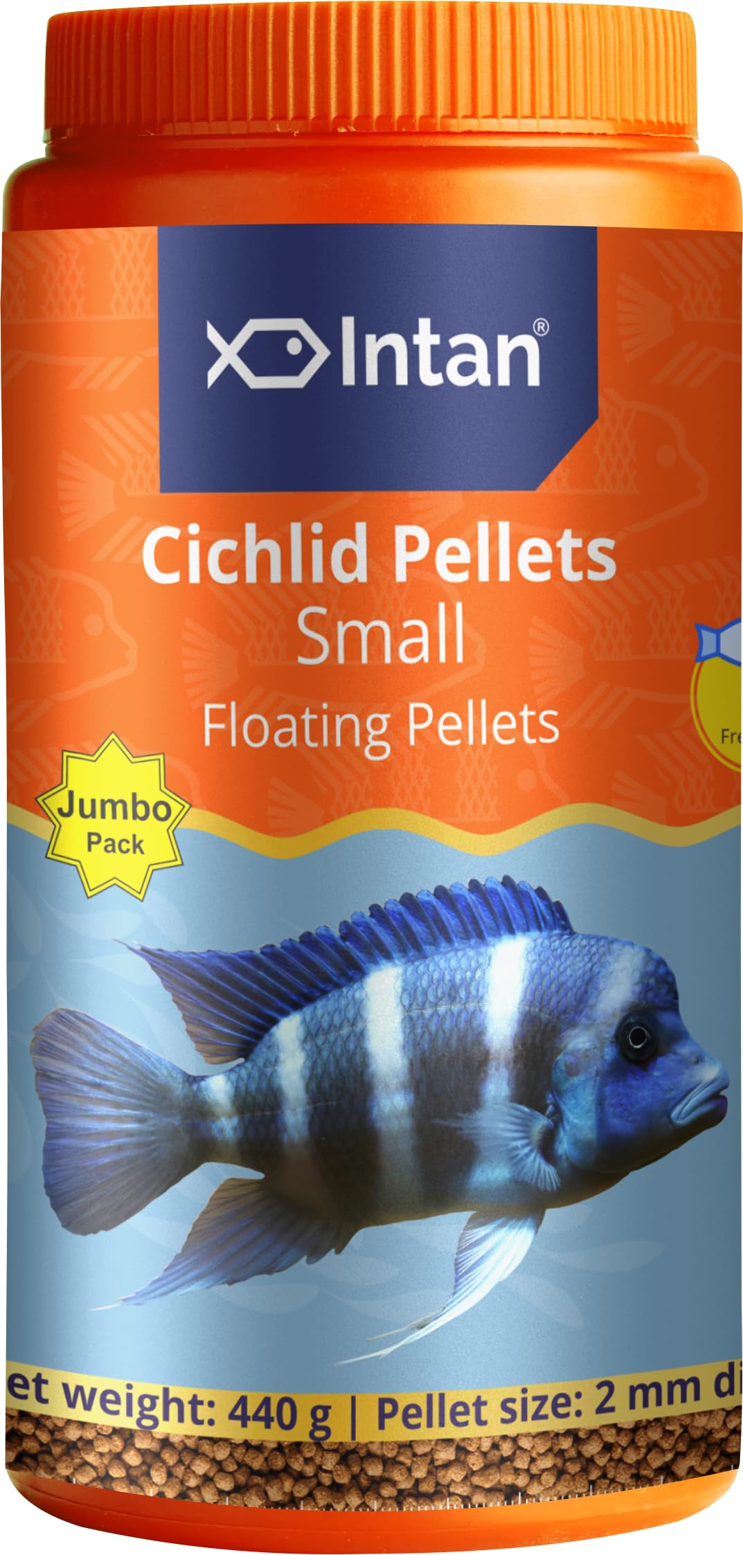 Intan Aquatic Cichlid Pellets Fish Food | Small Floating Pellets for Cichlid Fish Health and Growth | Jumbo Pack 440 gram, Pellet Size 2 mm Dia, Pack of 1-picture-16