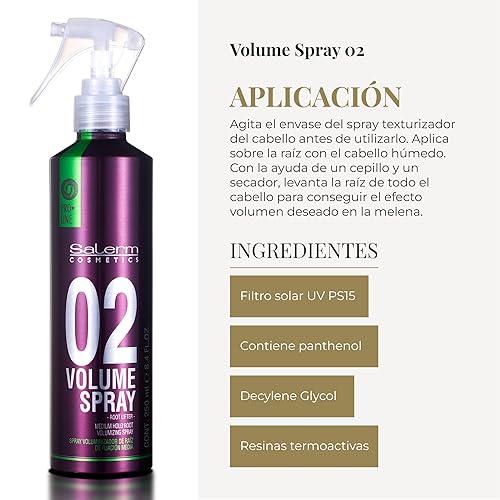 Miniatura 4 de SALERM - Spray voluminizador para el cabello - Pro Line Volume Spray 0.1-8.5 fl oz - Cabello blanco - Fórmula ligera para una apariencia más