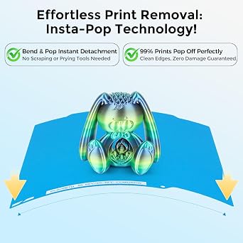 Comgrow ArcticGrip Aurora Cold Build Plate for Bambu-Lab A1 Mini 3D Printers, 184x184mm Double-Sided Frosted Spring Steel Sheet with Super Strong Adhesion, Support Room Temperature Printing