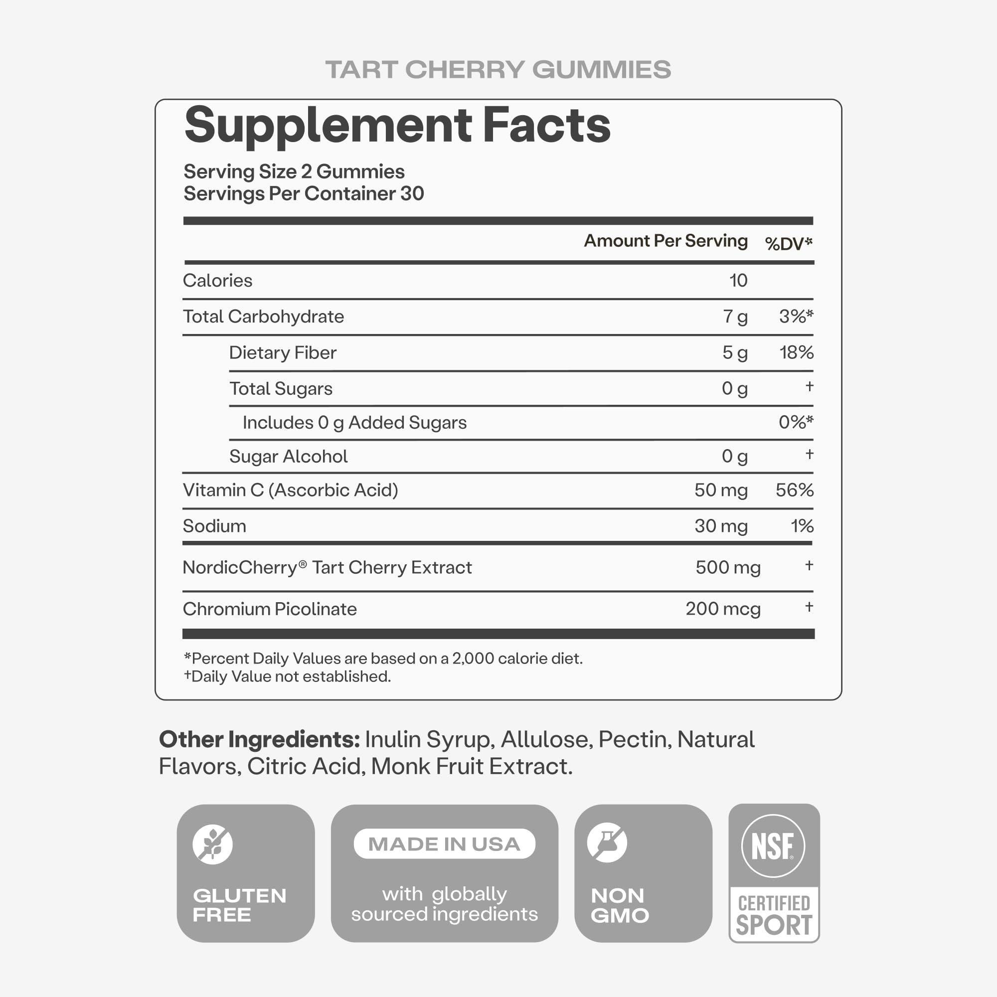 Humann Tart Cherry Gummies + Chromium, Vitamin C, Zero Sugar, 60 ct — Amazon image 7