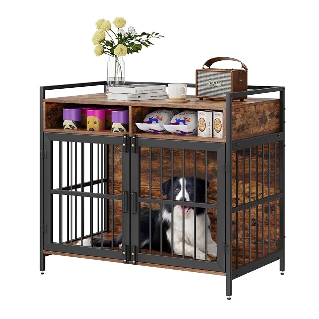 VEVOR Jaula para Perros Estilo Mueble con Almacenamiento, 41"