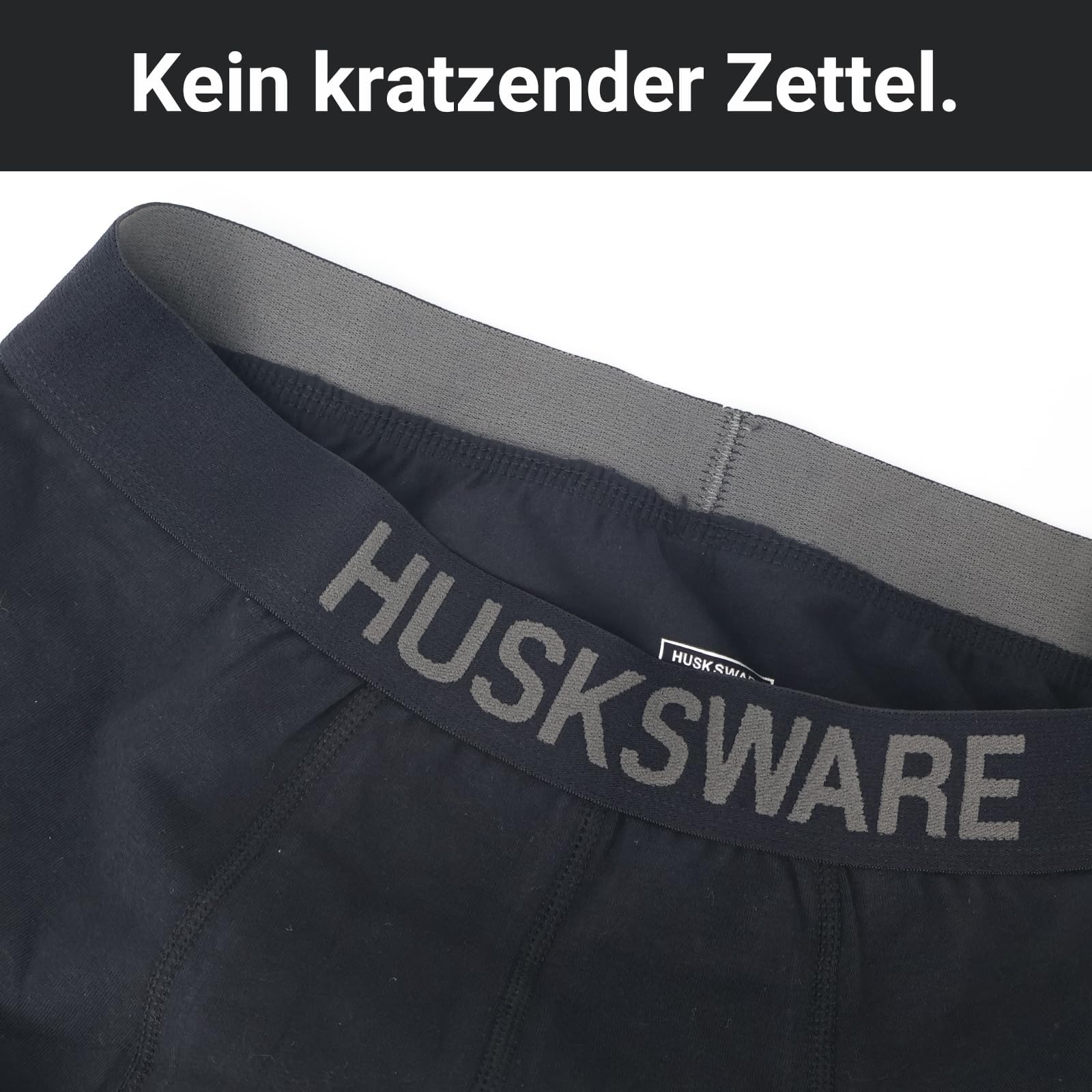 HUSKSWARE Boxer Homme Lot de 6, 95% Coton, Boxer Homme sans Étiquette, sous-vêtements Homme Respirants, Tissu Stretch, Ceinture Élastique Confortable, Caleçon Homme S-XXL