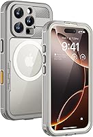 Vista 9 de Lanhiem Funda magnética para iPhone 17 Pro Max, IP68 impermeable, a prueba de polvo, compatible con Magsafe, protector de pantalla integrado, cuerpo
