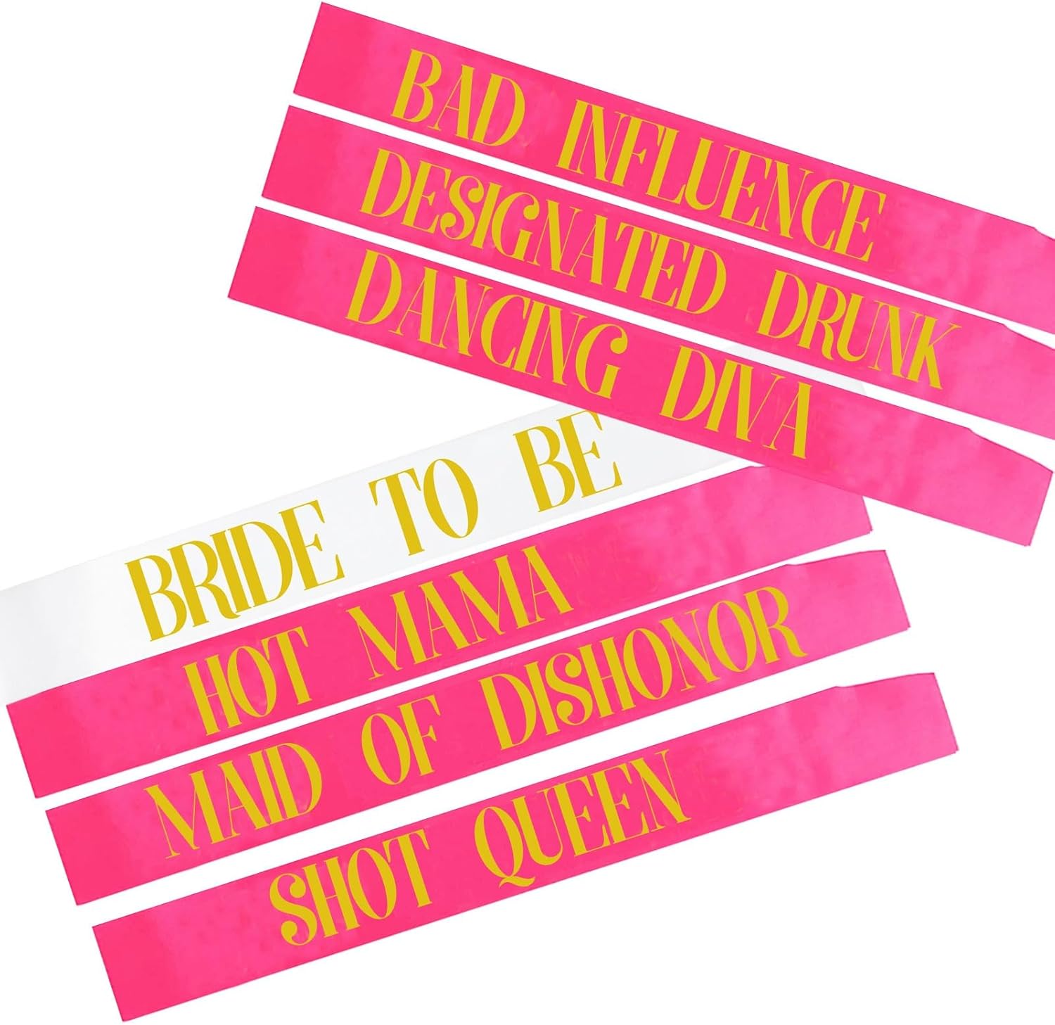 Bachelorette Sash Set (7 pcs) Bride to Be Sash