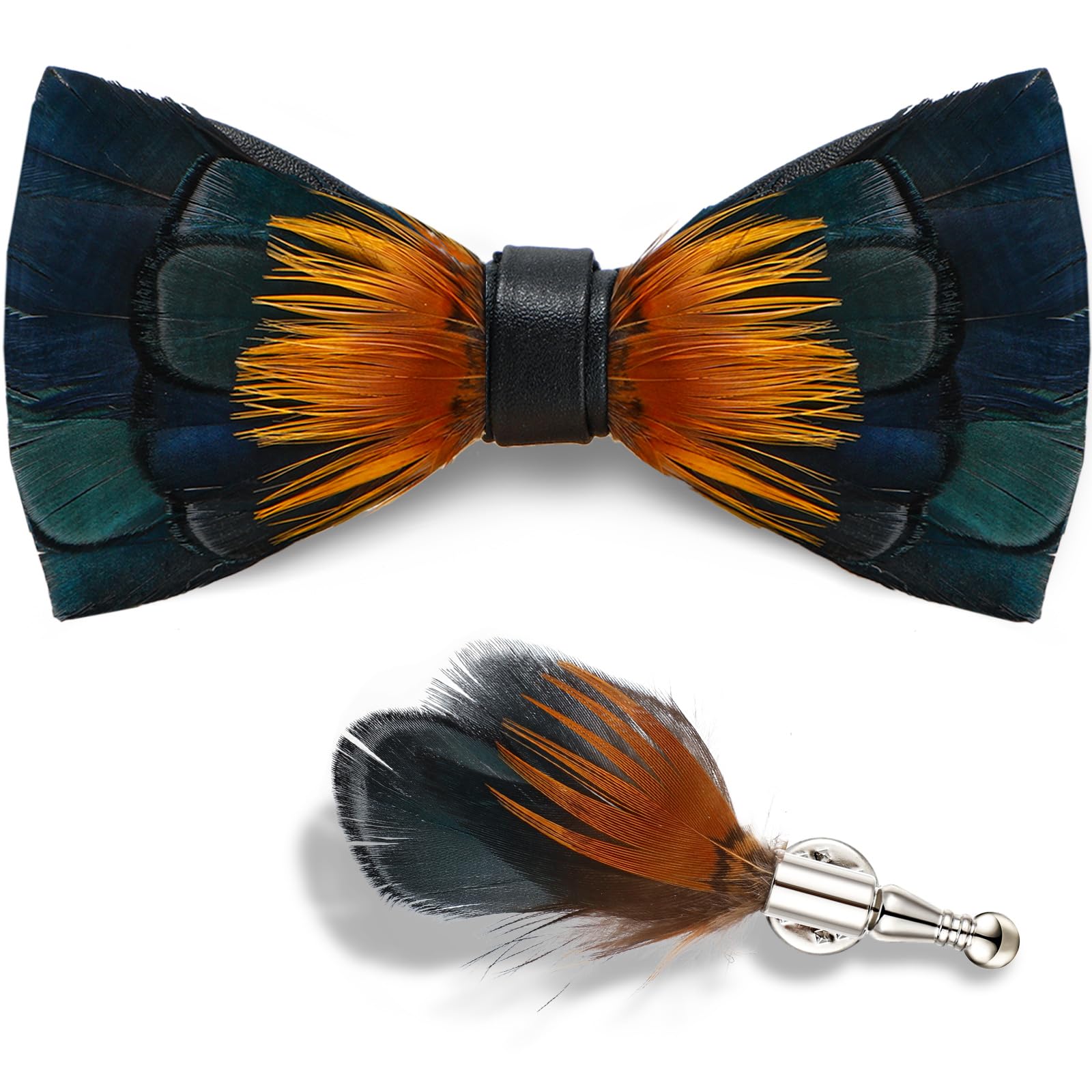 エムエメ Bow tie feather mini one piece BLK The Original Wild Turkey Feather Bow Tie | Brackish