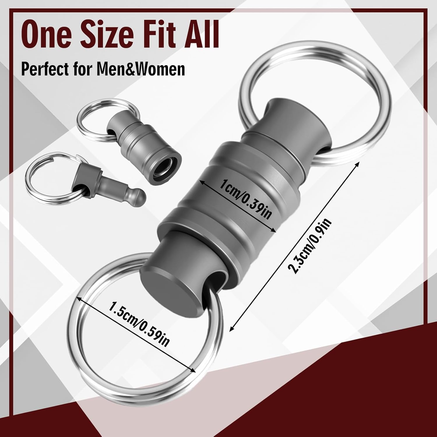 Shappy 3 Pcs Titanium Quick Release Keychain Detachable Swivel Keychain Pull Apart Quick Detach Key Ring for Car Key Pet USB Drives Edc Gear
