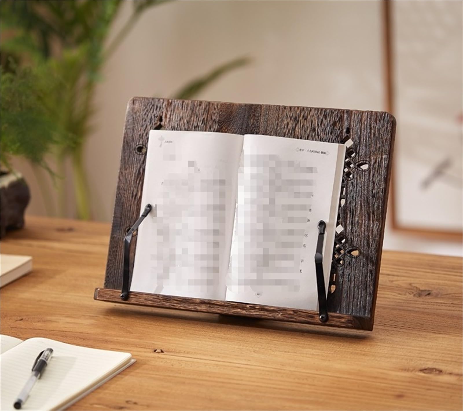 Stojak do Czytania Drewniany, składany stojak na tablet z przepisami książkę kucharską uchwytem stronę o regulowanej wysokości Stojaki na Książki(34cm)
