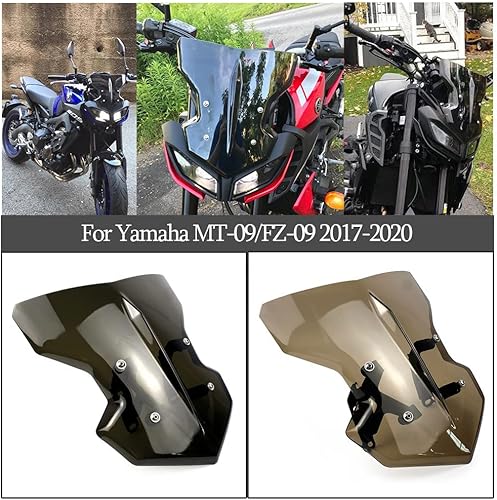 Miniatura 7 de Parabrisas de motocicleta Touring para MT-09 FZ-09 17-20, carenado delantero, protector contra el viento, protector de visera con soporte para