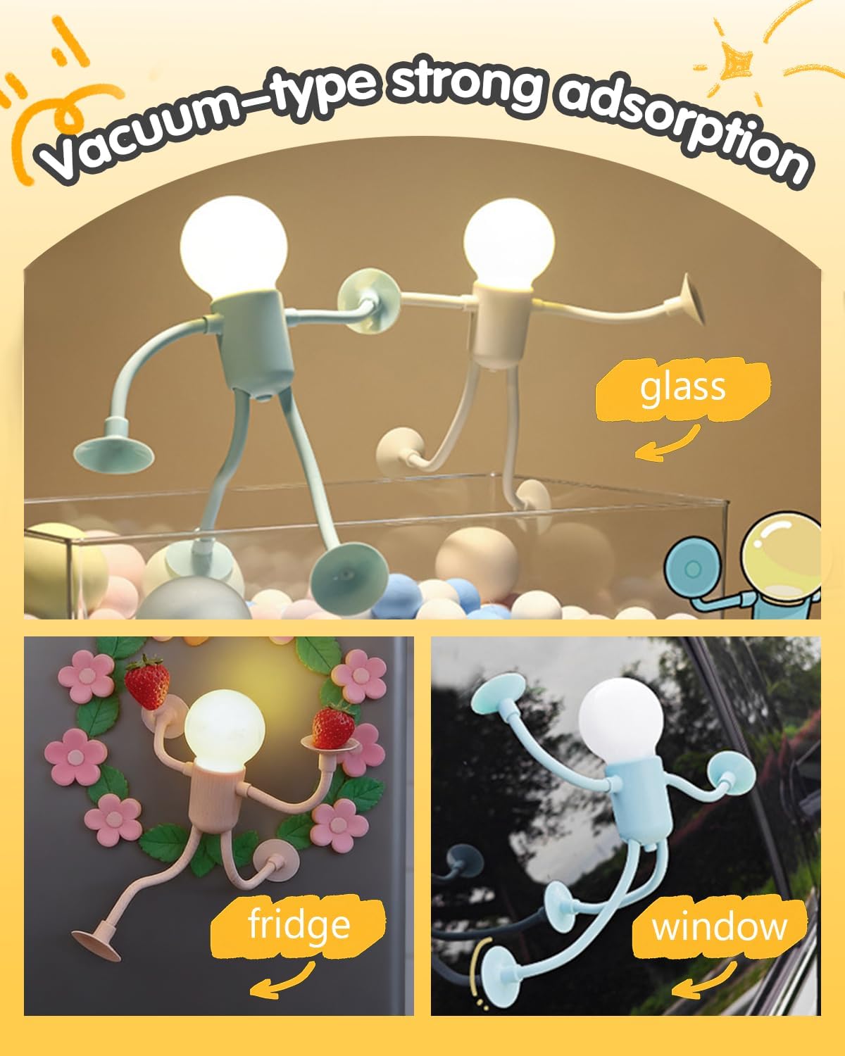 4 Pack Changeable Shape Funny Sportsman Night Light Funny Sportsman Night Light Suction Cup Mini Toilet Funny Lamp Bendable Hockey Stick Man Table Top Random Gadgets Suitable for Rooms