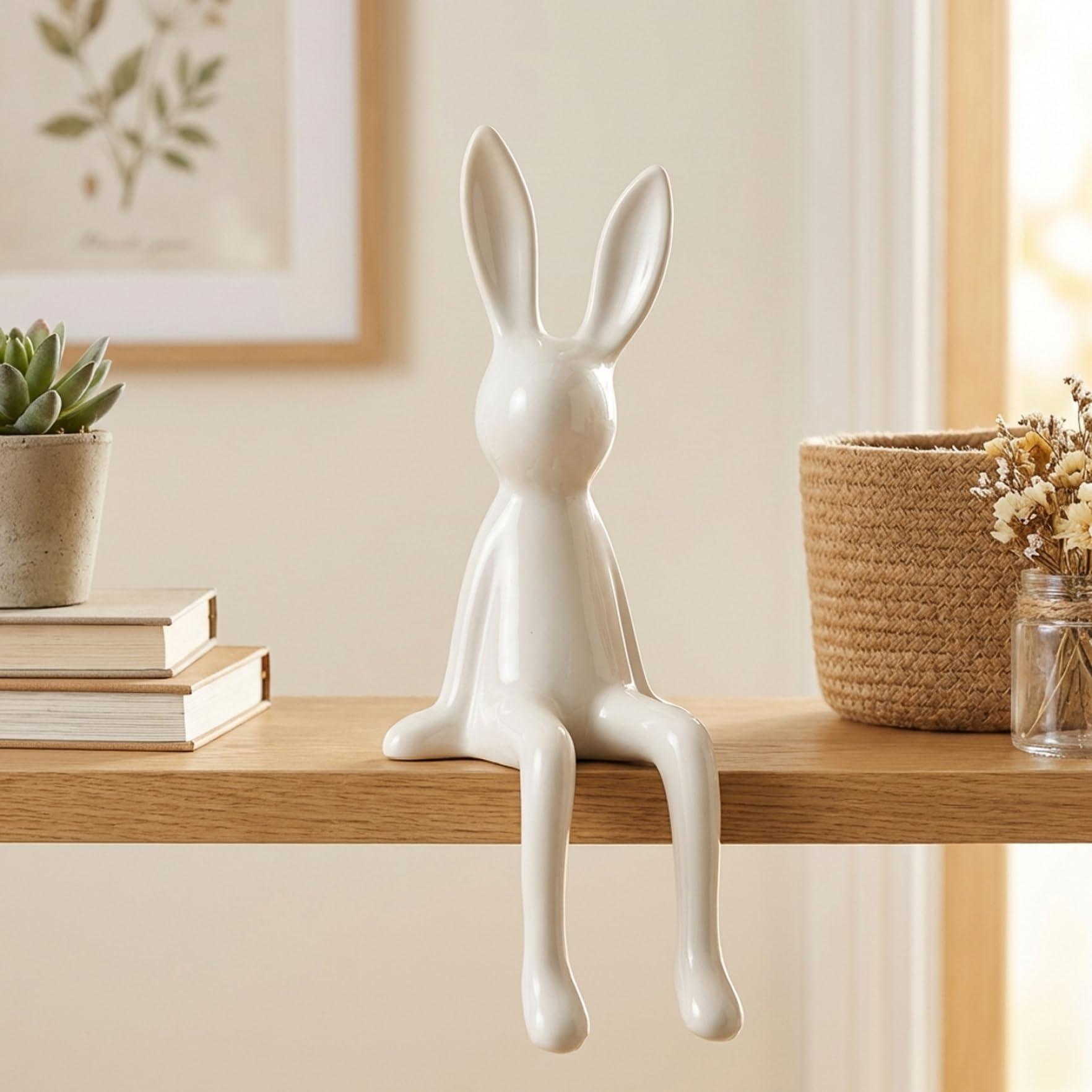 Figurine de lapin en céramique fait main, cadeau idéal déco pour la maison