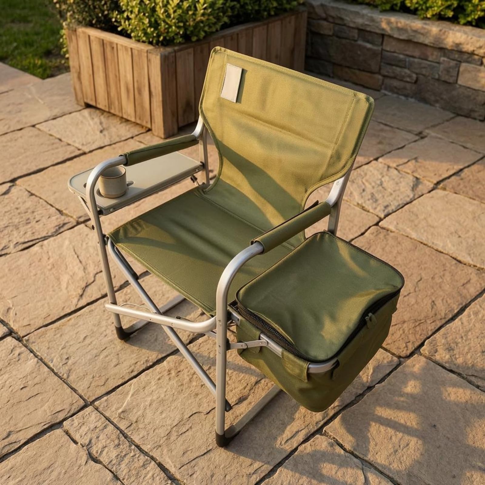 Qianly Outdoor Klappstuhl Angelstuhl Campingstuhl Faltstuhl mit Stabilem Metallgestell Und Langlebigem Oxfordstoff Einfacher Auf- Und Abbau mit Armlehnen für, Blau